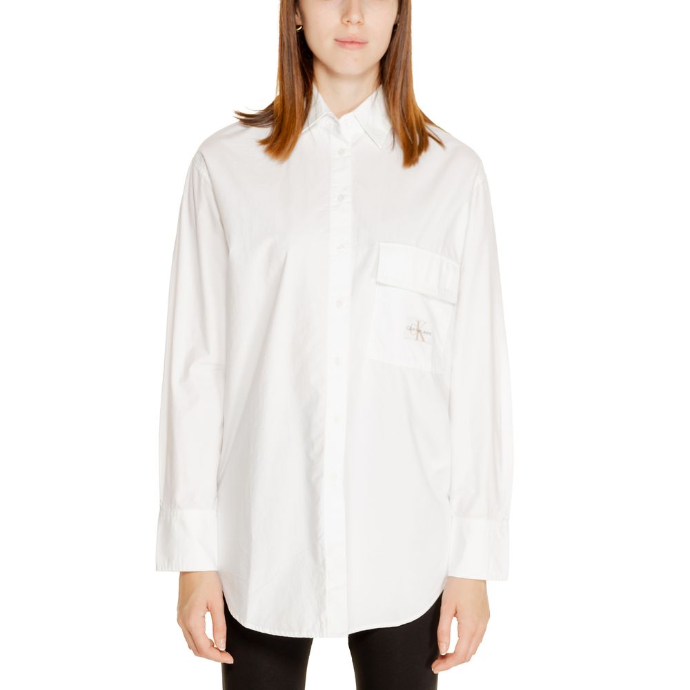 Calvin Klein Jeans White Recycled Cotton Shirt